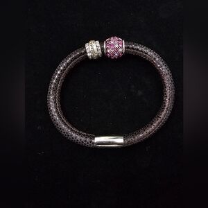 Brighton Pink and Silver Accented Charm Bracelet W/ Magnetic Closure